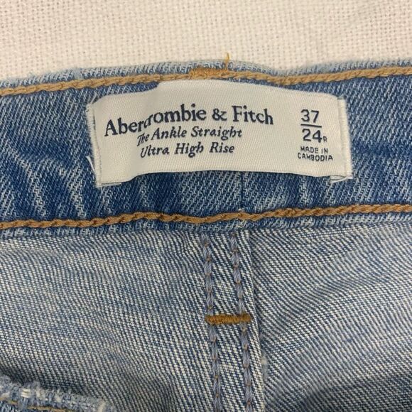 NWT Abercrombie & Fitch Ultra High Rise The Ankle Straight sz 37 24R - Picture 5 of 7